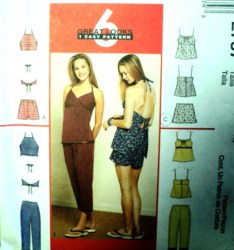2757 6 EZ  STRAPPY TIE CAMI TOPS,CAPRIS,SHORTS PATTERN 12-16